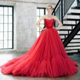Robe en mousseline moelleuse rouge
