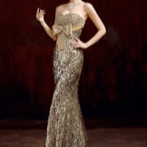 Robe de soirée dorée de Chine