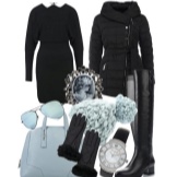 Costume robe et accessoires pour les femmes avec la figure poire