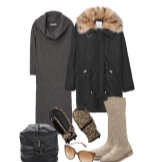 Robe chaude en maille et accessoires pour femme à la figure Poire