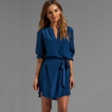 Robe décontractée en soie trois-quarts