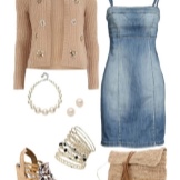 Accessoires de robe en jean beige