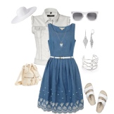 Accessoires blancs pour robe en jean