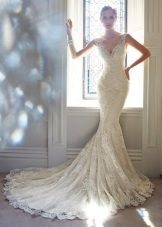 Robe de mariée sirène avec col en V