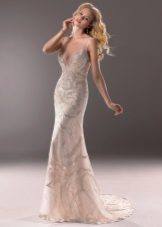 robe de mariée sirène transparente avec train