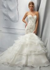 Robe de mariée sirène à volants horizontaux