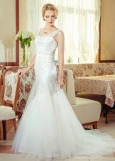 Robe de mariée à bretelles transparentes Anna Delaria