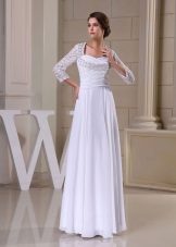 Robe de mariée à la grecque avec des manches en dentelle