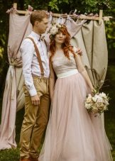 Robe de mariée rustique pastel