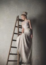 Robe de mariée rustique de couleur poudre