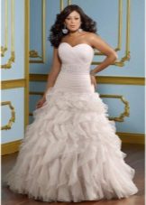 Robe de mariée pour A-line avec volants sur la jupe