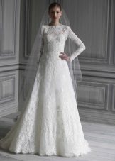 Robe de mariée en satin sirène fermée