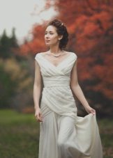 Robe de mariée drapée style empire