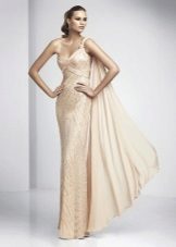 Robe de soirée beige de pronovias