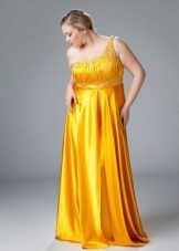 Robe de soirée jaune empire pour la pleine