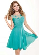Robe de soirée courte turquoise