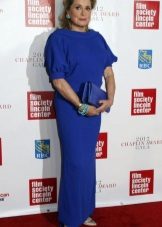Vestido de noite azul para as mulheres 50 anos