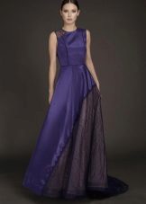 Robe de soirée bleue avec incrustations