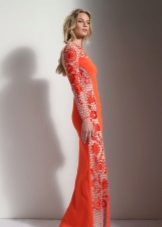 Robe de soirée à manches orange