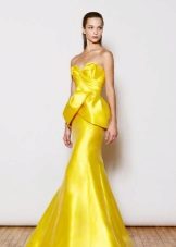 Robe de soirée sirène jaune