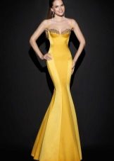 Robe de soirée sirène jaune de Tarik Ediz