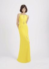 Robe de soirée jaune avec perforation