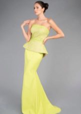 Robe de soirée jaune avec basky