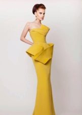Robe de soirée jaune avec basky