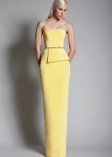 Robe de soirée jaune droite