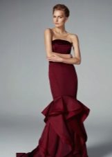 robe de soirée bordeaux sirène