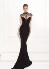Robe de soirée avec encolure illusion