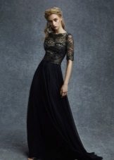Robe de soirée en soie et dentelle