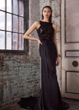 Robe de soirée noire à la grecque