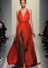 Robe de soirée légère en mousseline de soie rouge
