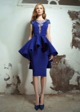 robe de soiree bleu avec midi basque