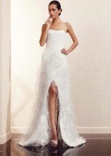 Robe de mariée fendue droite