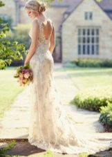 Robe de mariée droite en dentelle