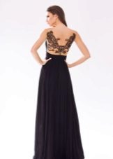 Vestido de noite com laço de volta