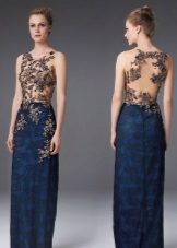 Robe de soirée avec l'illusion d'un dos nu