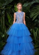 Robe de soirée moelleuse à plusieurs niveaux