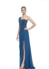 Robe d'été bleue fendue