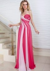 Robe de soirée de Oksana fly blanc-rose