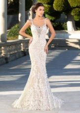 Robe de mariée sirène en dentelle ivoire