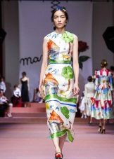 robe de soirée avec impression 2016 de Dolce & Gabbana court