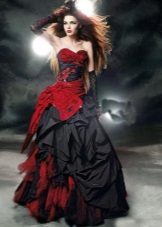 Robe de mariée noire et rouge