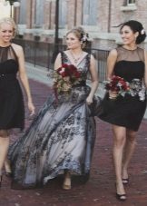 Robe de mariée noire avec dos blanc