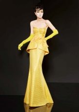 Robe de soirée sirène jaune