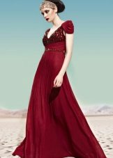 Robe de soirée empire bordeaux