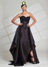 Robe de soirée noire asymétrique