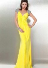 Robe de soirée en soie jaune